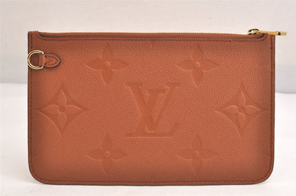 Louis Vuitton Monogram Empreinte Neverfull Pouch Wallet Brown LV 3396n