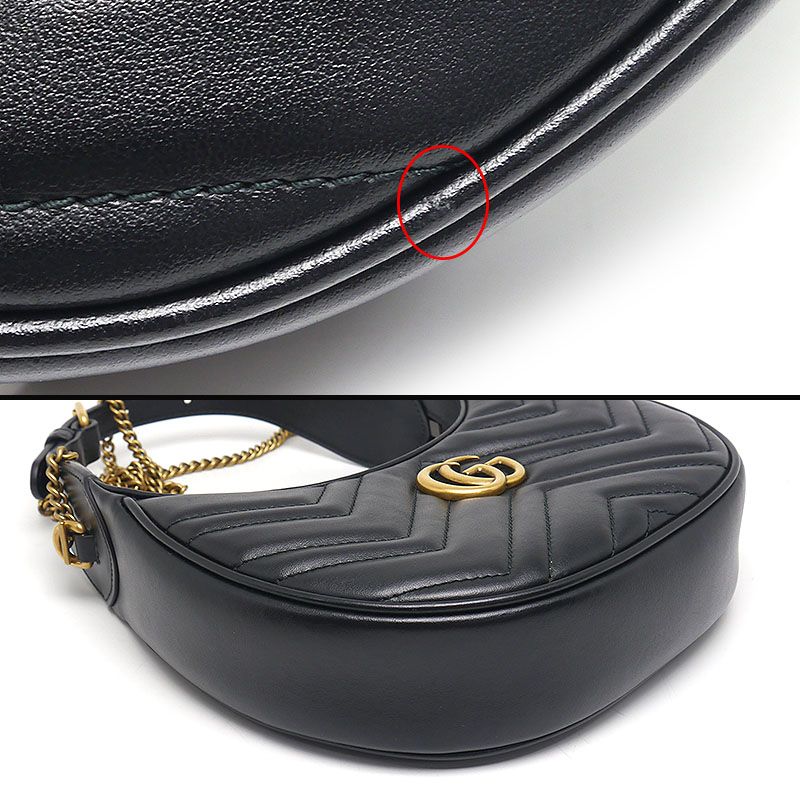 Gucci Half Moon Shape Mini Bag GG Marmont 2way Shoulder