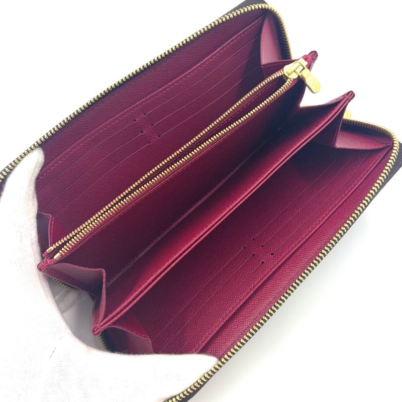 Louis Vuitton Zippy Wallet Monogram Fuchsia PVC Pink Purple And Brown Round