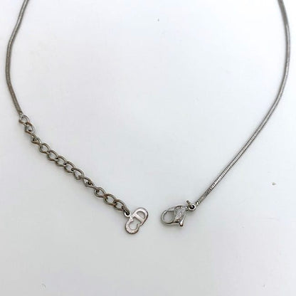 Christian Dior Logo Necklace Ec21018 Silver