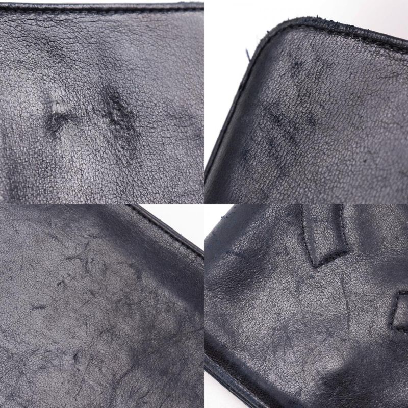 Chanel Coco Mark Vintage Lambskin Black Women's Long Wallet