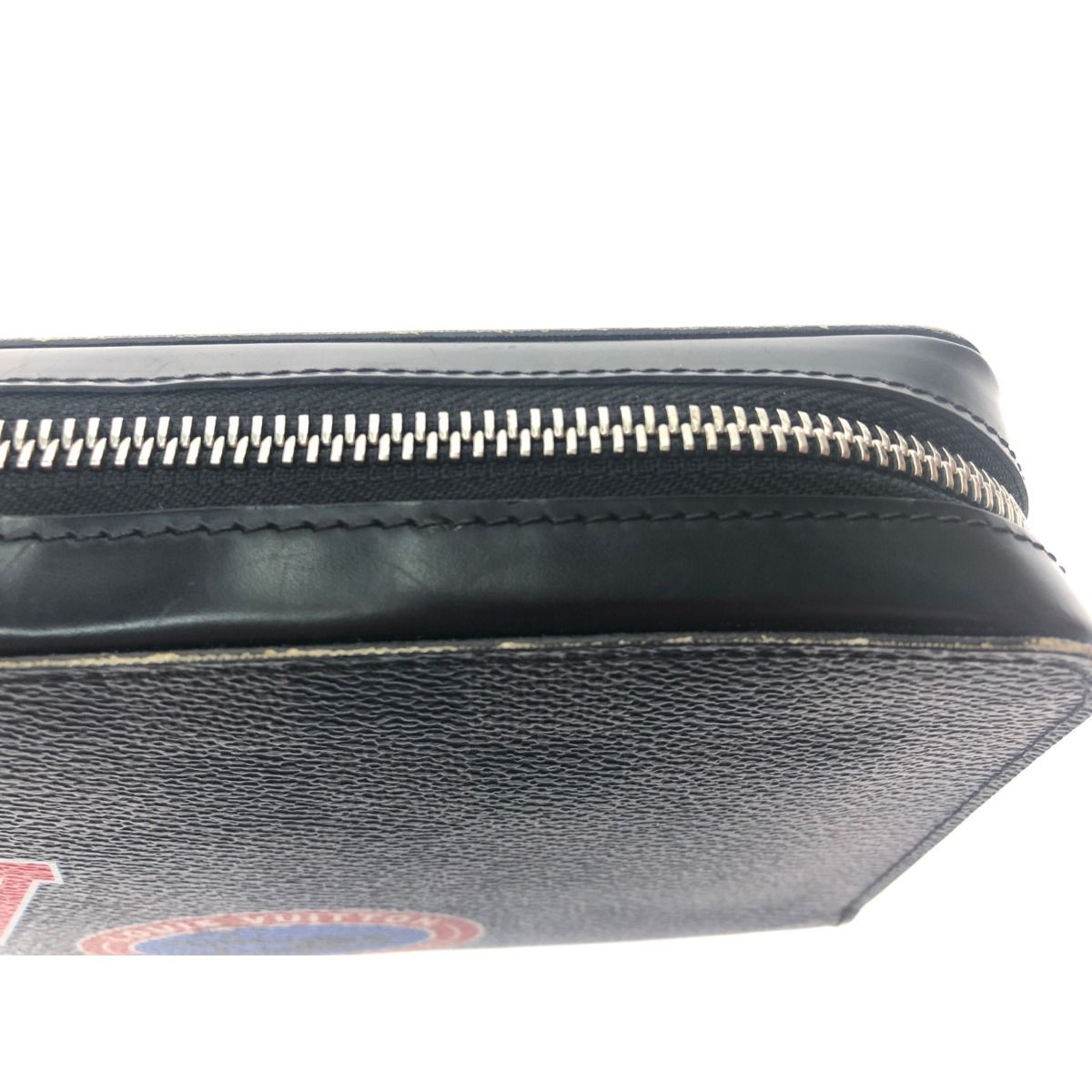 Louis Vuitton Long Wallet Round Zipper Travel Case Damier Graphite LV League