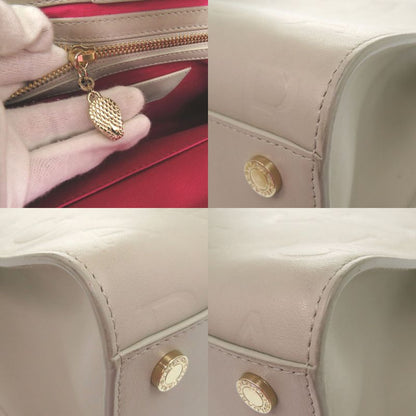Bulgari Infinitum Tote Bag Logo Embossed 2WAY 292001 Leather Graige 1071 Bvlgari