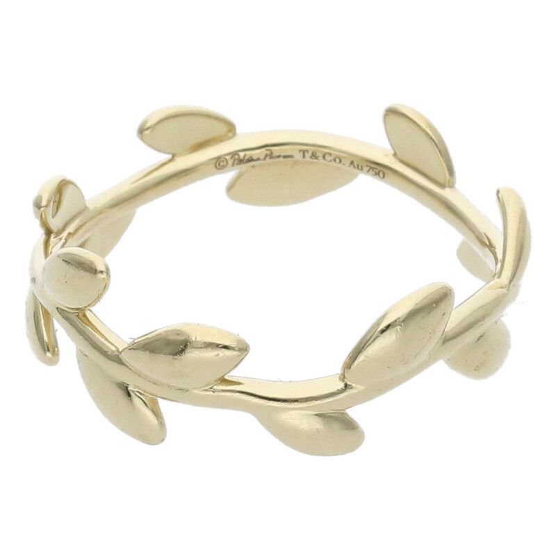 Tiffany & Co Olive Leaf 18K Yellow Goldring Men's #11