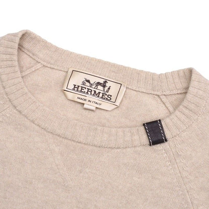 Hermes Sweater Size XS Knit Top Wool Light Beige [recommended] Made In Italy