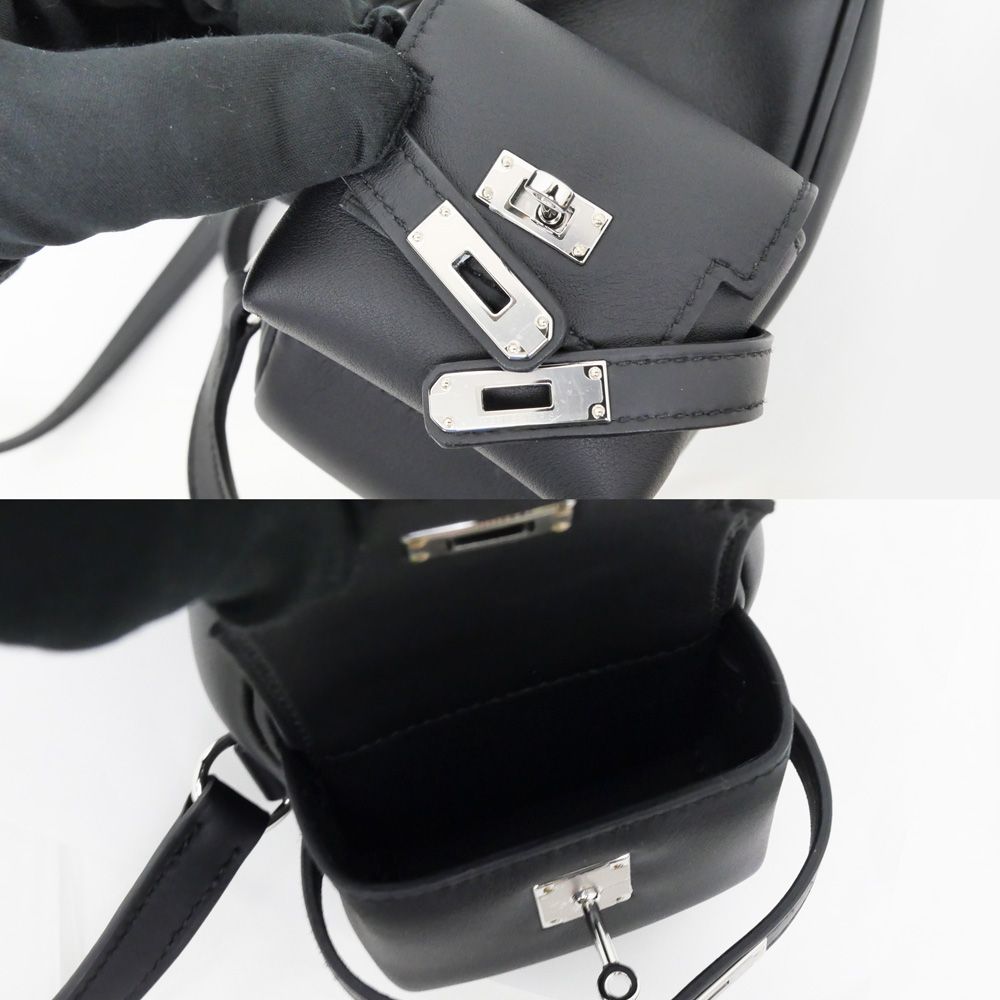 Hermes Hermes Kelly Jump Mini Black Silver Hardware Swift Backpack