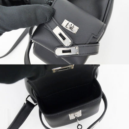 Hermes Hermes Kelly Jump Mini Black Silver Hardware Swift Backpack