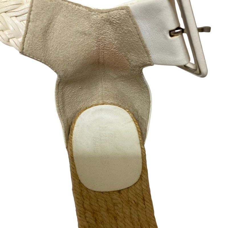 Good Hermes Wedge Sole Mesh Leather Wood Sandals Equivalent to 23.5cm (9.25in)