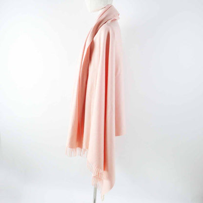 Hermes 100% Cashmere Extra Large Shawl With Logo Embroidery