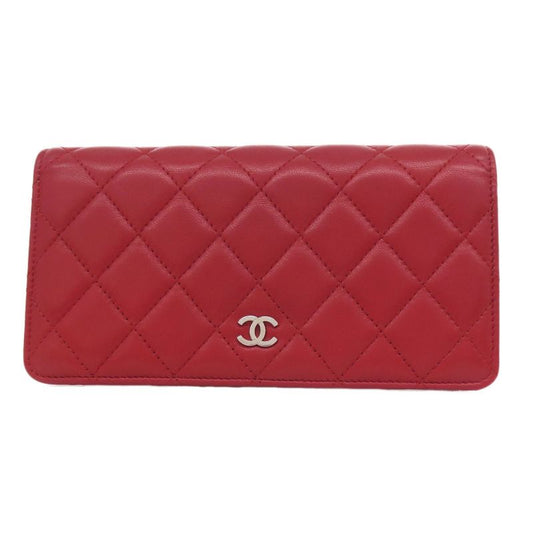 Chanel Matelasse Coco Mark Silver Hardware Long Wallet With Change Pocket In