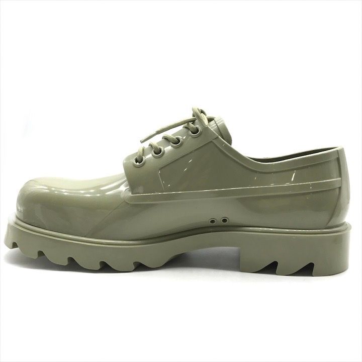 Bottega Veneta Stride Rubber Lace Up Shoes Khaki