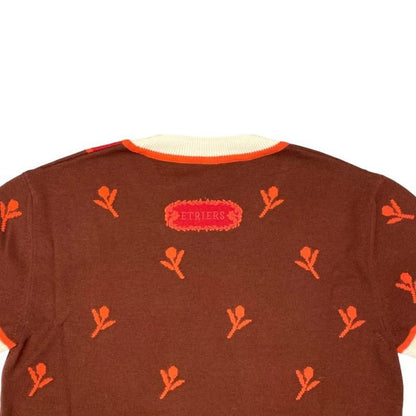 Hermes Short Sleeve Sweater Ettelier Embroidery Short Sleeve Knit H4e2624d Size