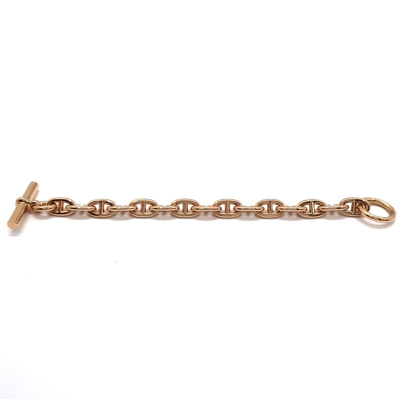 Unused Hermes Chaine D'ancre MM Bracelet 15 Frames 15 Links Au750 18K