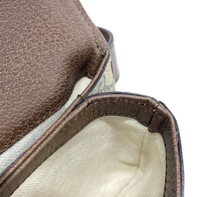 Gucci GG Supreme 703807 Beige And Dark Brown Leather