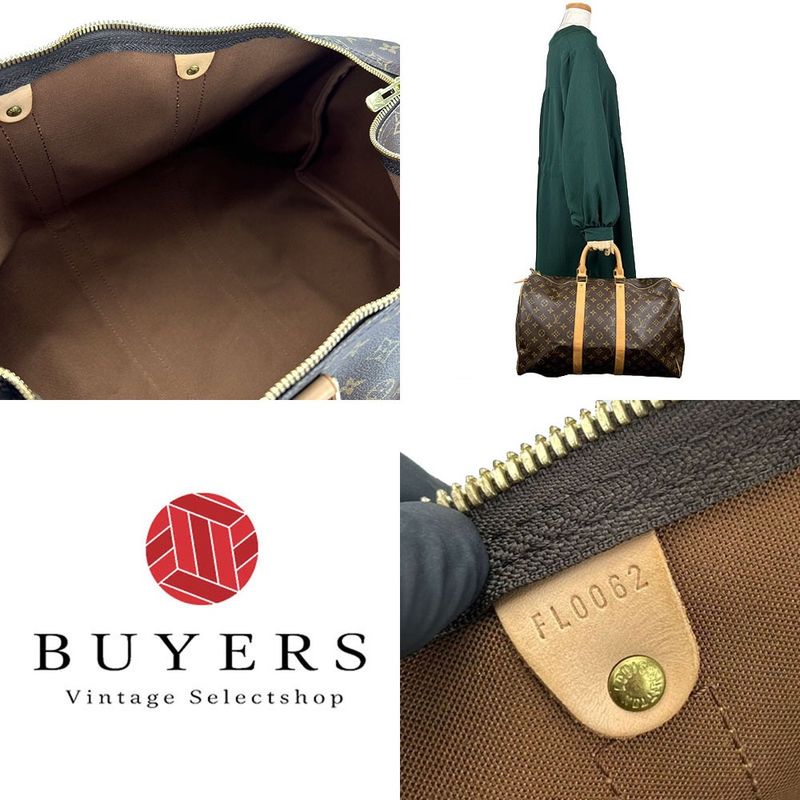 Louis Vuitton Boston Bag Keepall 45 M41428 Monogram Gold Hardware Men Travel