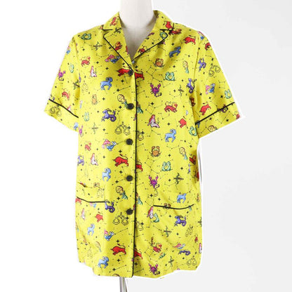 Christian DIOR 22AW 241v29a6633 100% Silk Zodiac Pixel Short Sleeve Shirt