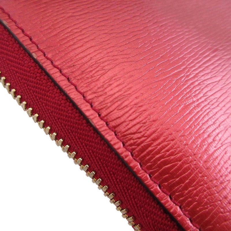 Gucci Heart Interlocking 308005 Leather Red Round Zipper Long Wallet 1346 Gucci