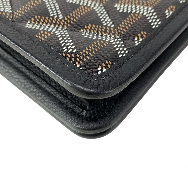 Goyard Shoulder Bag Alexandre Trois Black And Brown And White Chain Shoulder