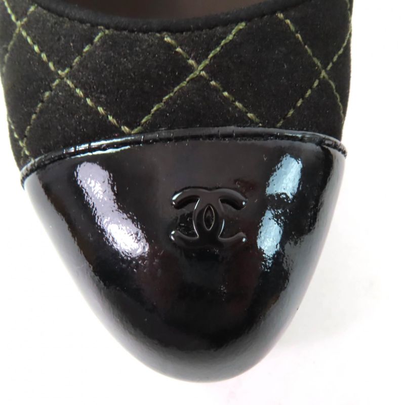 CHANEL G28759 Coco Mark Matelasse Quilted Pumps Black 36.5 With Box And Storage