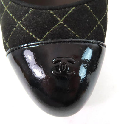 CHANEL G28759 Coco Mark Matelasse Quilted Pumps Black 36.5 With Box And Storage