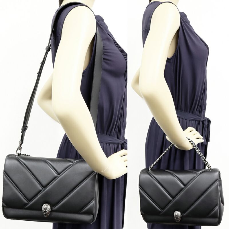 Bulgari Shoulder Bag Handbag Serpenti Cabochon Medium Crossbody Bag Calf Black