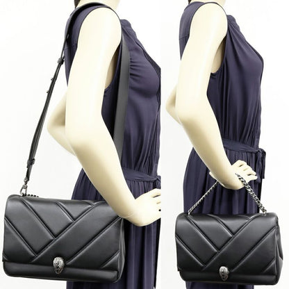 Bulgari Shoulder Bag Handbag Serpenti Cabochon Medium Crossbody Bag Calf Black