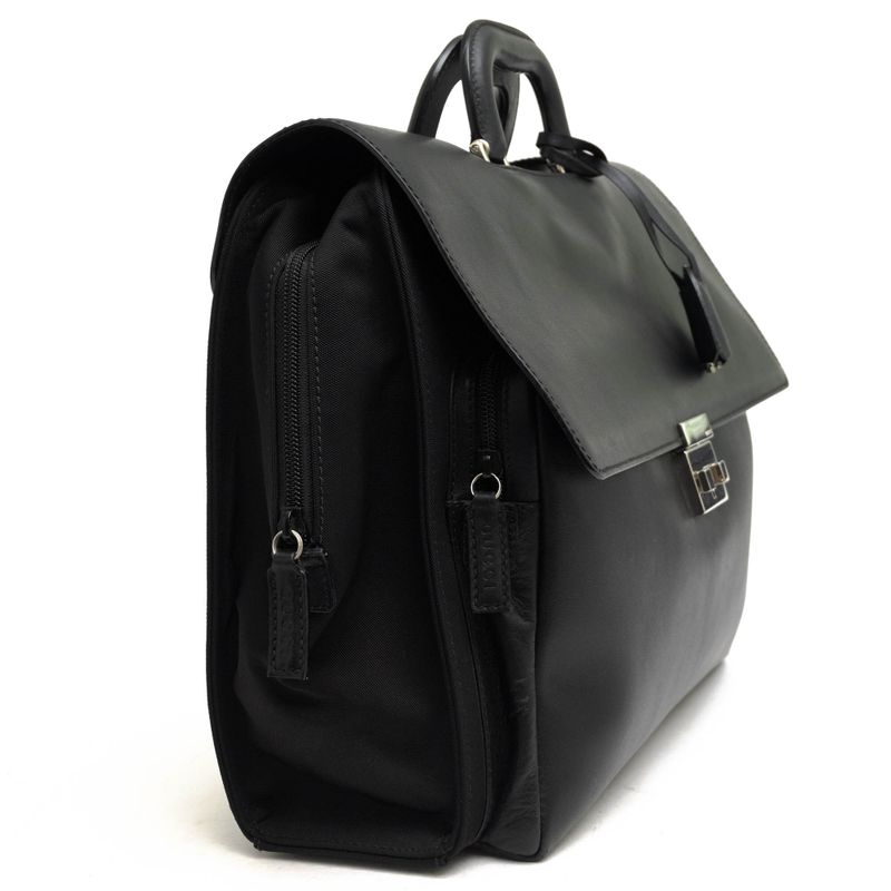 Gucci Bags Briefcase Business Bag Business Men Leather Genuine Black Flap Style