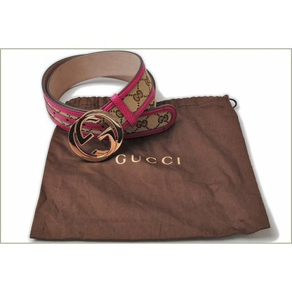 Unused Gucci Belt GG Brown Beige Pink 114876 Fwcgg 8961
