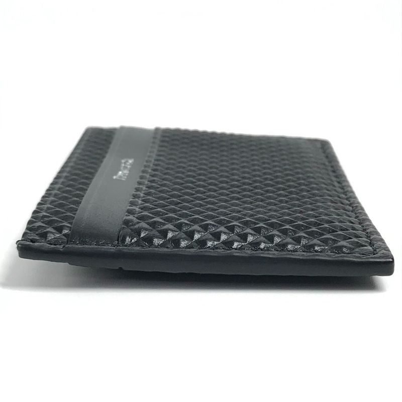 Tiffany & Co Card Case In Diamond Point Leather Black