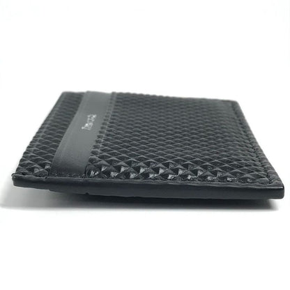 Tiffany & Co Card Case In Diamond Point Leather Black