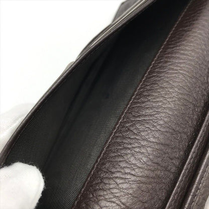 Gucci Geki Interlocking Sherry Line Leather Trifold Wallet Brown