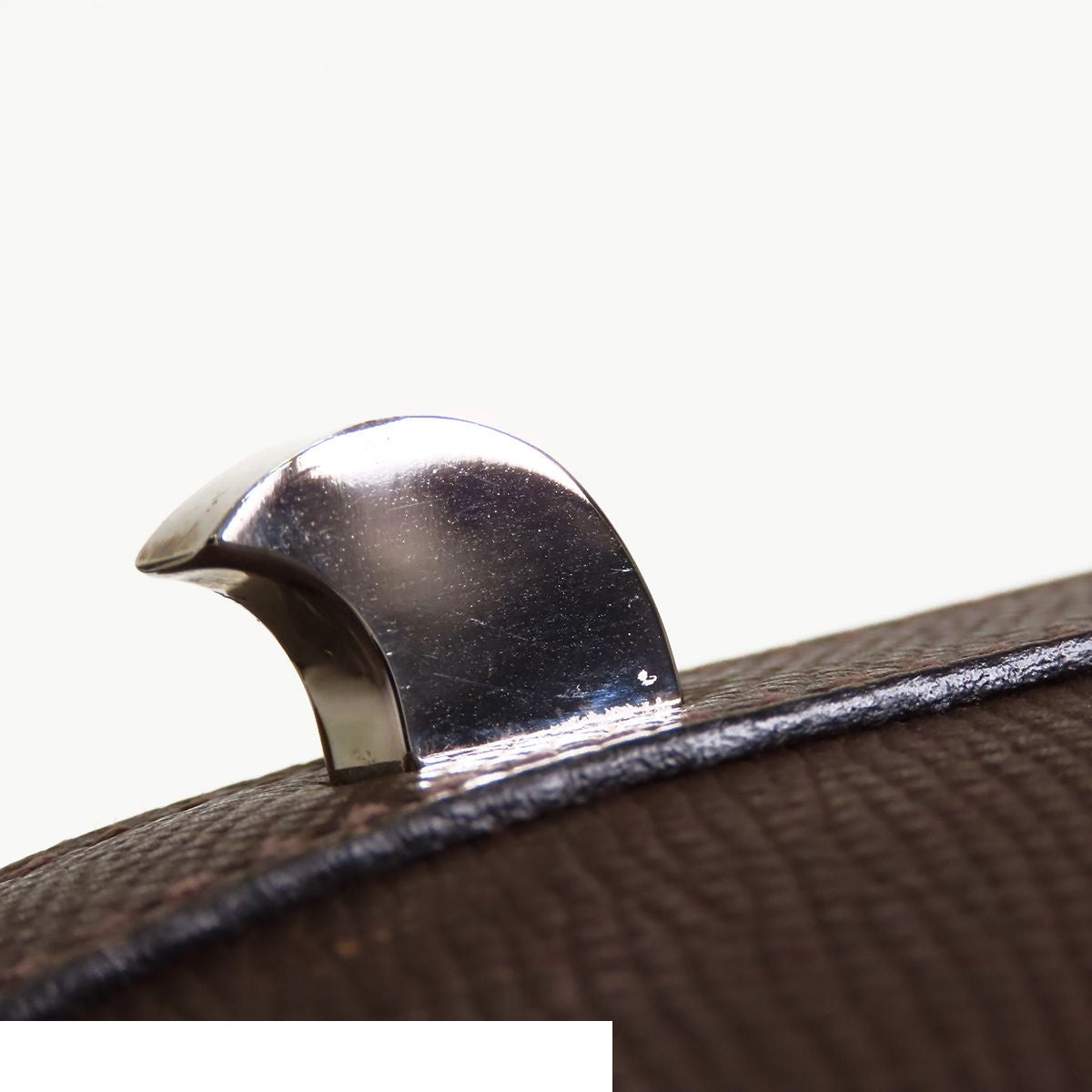 Hermes de Paris Chocolat Silver Epsom Handbag — view 6