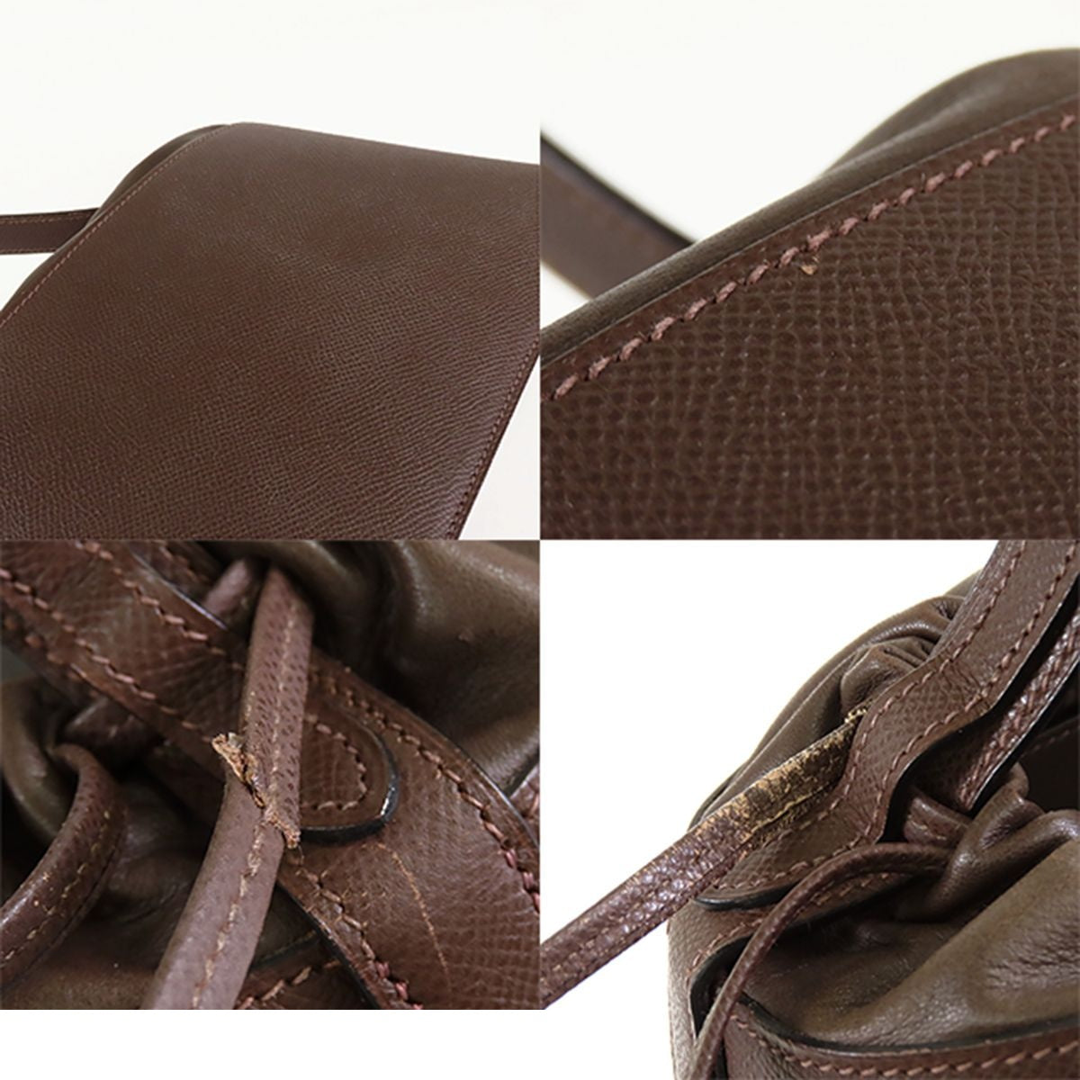 Hermes de Paris Chocolat Silver Epsom Handbag — view 7