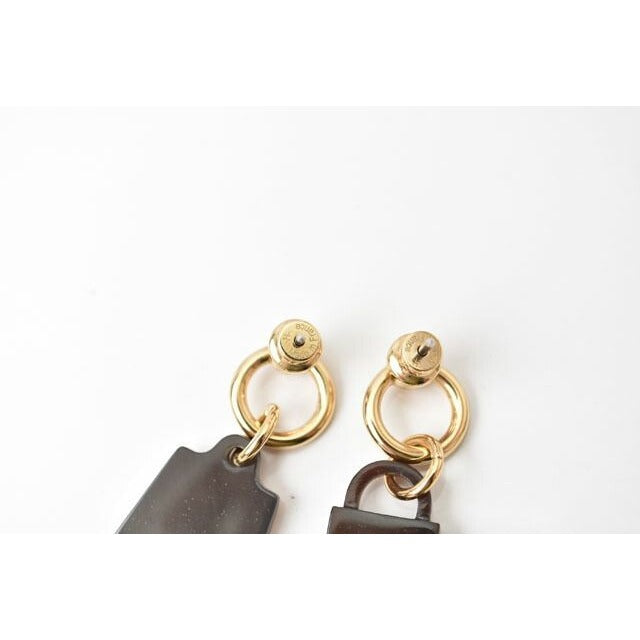 Hermes Earrings Fusion Amulet Maroquinier Buffalo Horn Cadenas Kelly — view 5