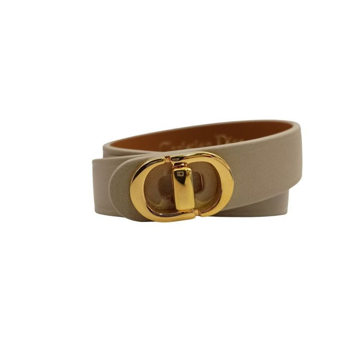 Dior Bracelet 30 Montaigne Beige Leather Gold Double