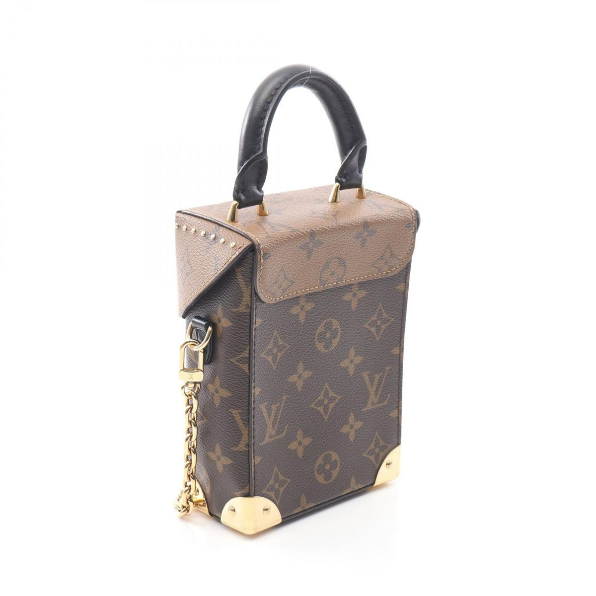 Louis Vuitton Handbag Camera Box Noir Black Canvas Leather — view 2