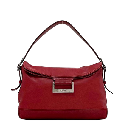 Loewe Semi Shoulder Bag Red Excellent Condition Leather Nappaleather Preowned
