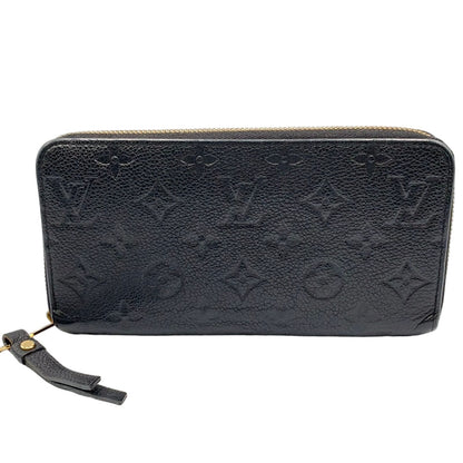 Louis Vuitton Zippy Wallet Monogram Empreinte Noir Leather Black Round Gold