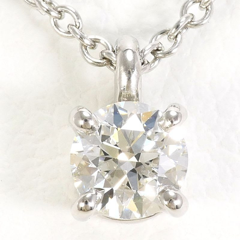 Tiffany & Co Solitaire Pt950 Platinum Necklace Diamond 0.24 CT VVS1