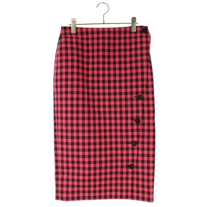 Balenciaga Tjo29 Button Design Check Skirt 36