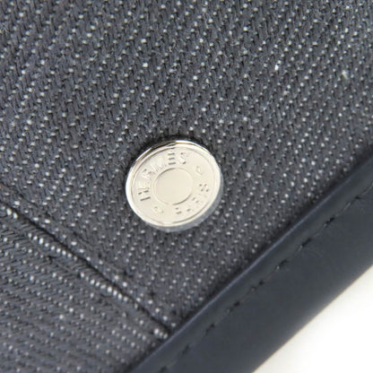 Hermes Saint Honore Cotton Series Button Leather Trimming Beret Hat Gray — view 6