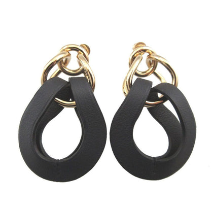 Hermes Villevolt GM Leather Blue Indigo Earrings
