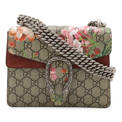 Gucci Dionysus GG Blooms Chain Bag Shoulder Taiga Head Suede Beige