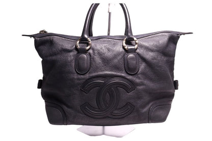 Chanel CC Logo Leather Tote