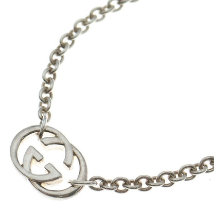 Gucci Interlocking Necklace Pendant Chain Silver