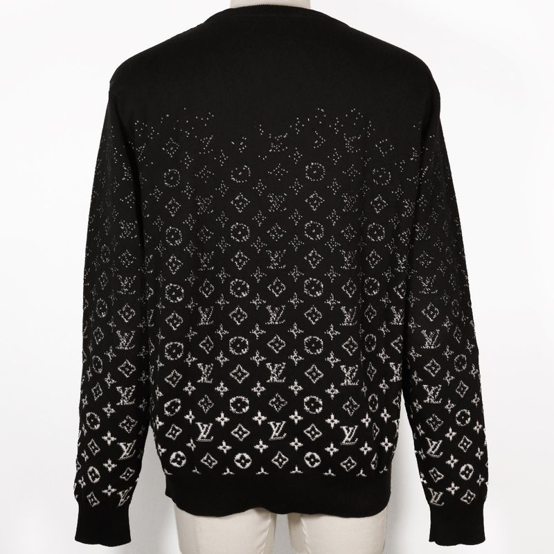 Louis Vuitton Monogram Gradient Rm232q USO Hkn44w Cotton Black Men's Sweater