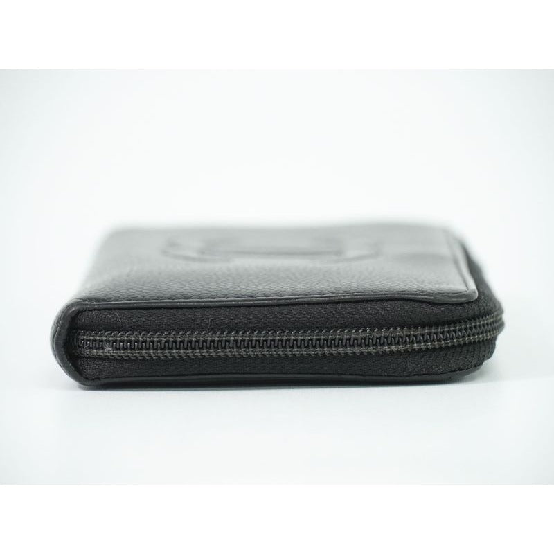 Chanel Coco Mark Round Zipper Long Wallet Caviar Leather — view 3