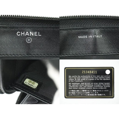 Chanel Coco Mark Round Zipper Long Wallet Caviar Leather — view 9