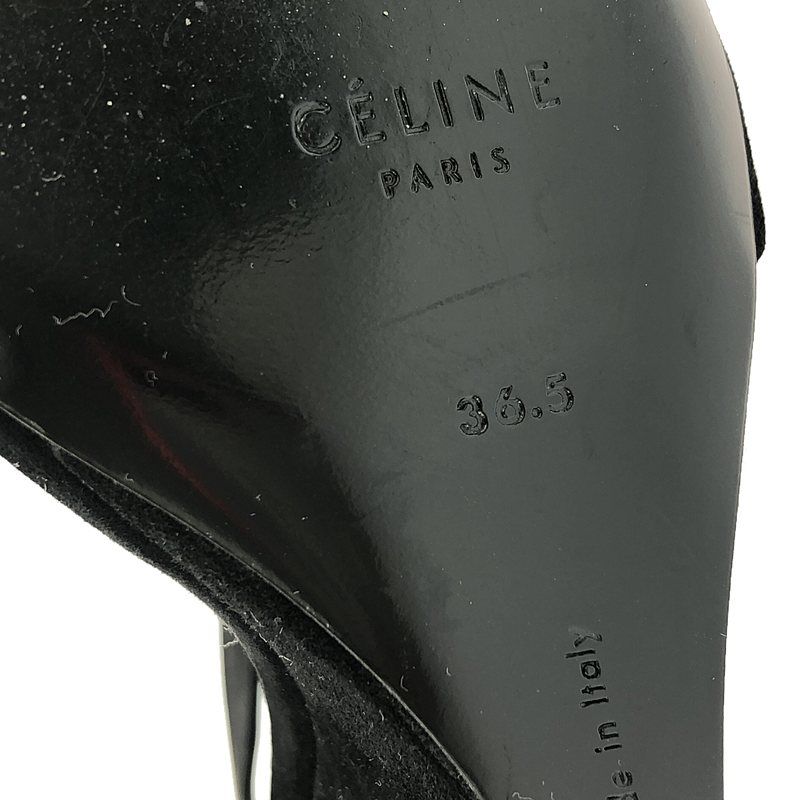 Celine - Phoebe Period Suede Leather Strap Sandals - 36 1 2 - Black - Women's