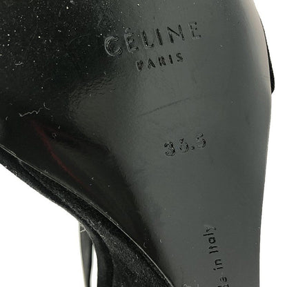 Celine - Phoebe Period Suede Leather Strap Sandals - 36 1 2 - Black - Women's